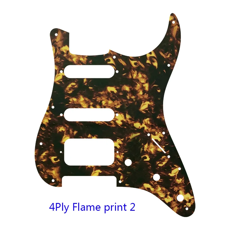 5pcs Custom Guitar Parts - For 72' 11 Screw Hole Standard St Humbcker Hss Guitar Pickguard Scratch Plate Flame Pattern