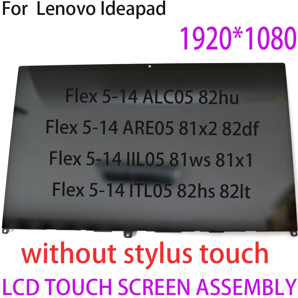 Panel de montaje de pantalla táctil LCD de 14 "para Lenovo ideaPad Flex 5 14IIL05 5-14 5 14ARE05 5 14ITL05 5-14ALC05 5D10S39641 5D10S39642