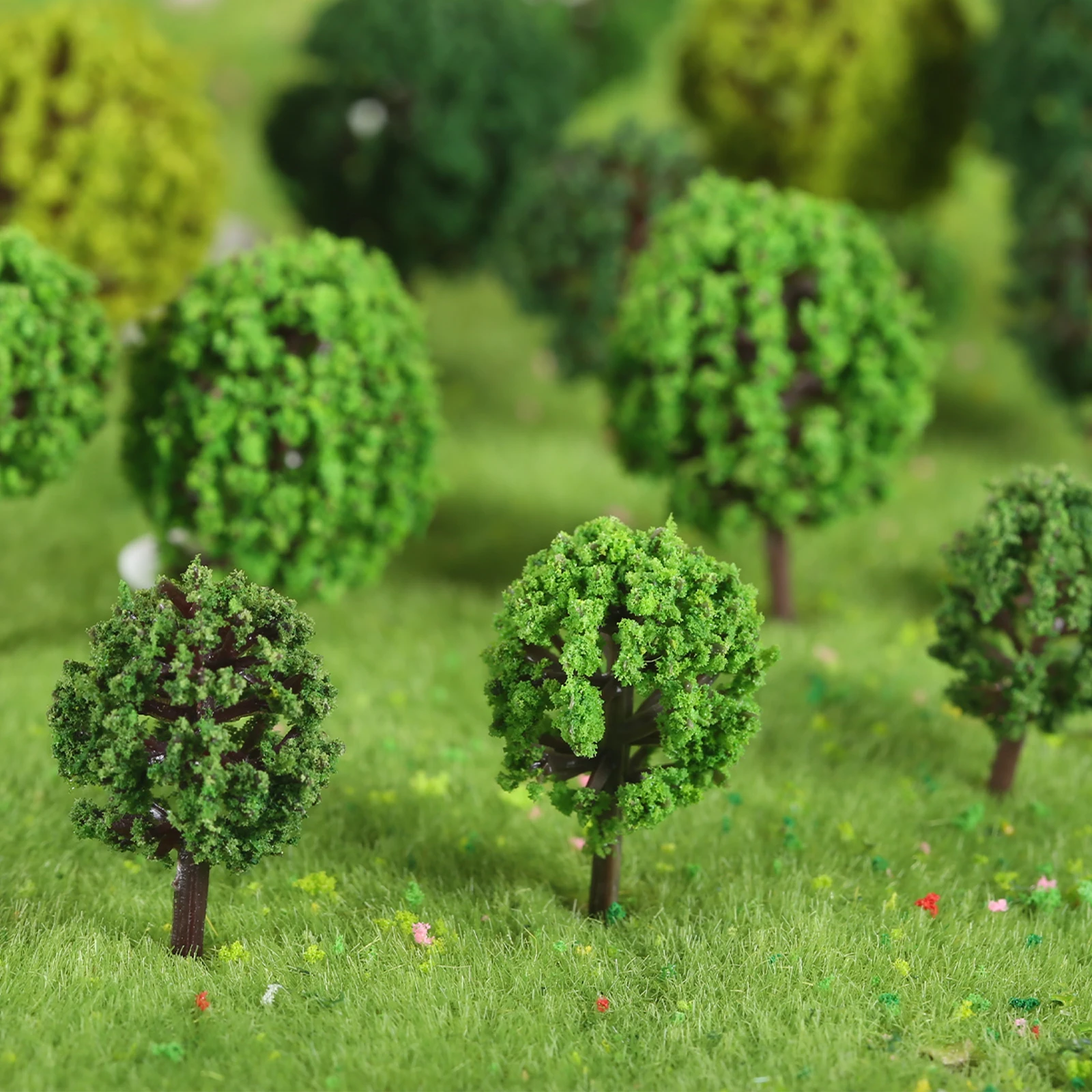 24 pezzi di plastica modello misto alberi 1 - 1.4 pollici Layout giardino di casa in miniatura paesaggio parco paesaggio decorazione