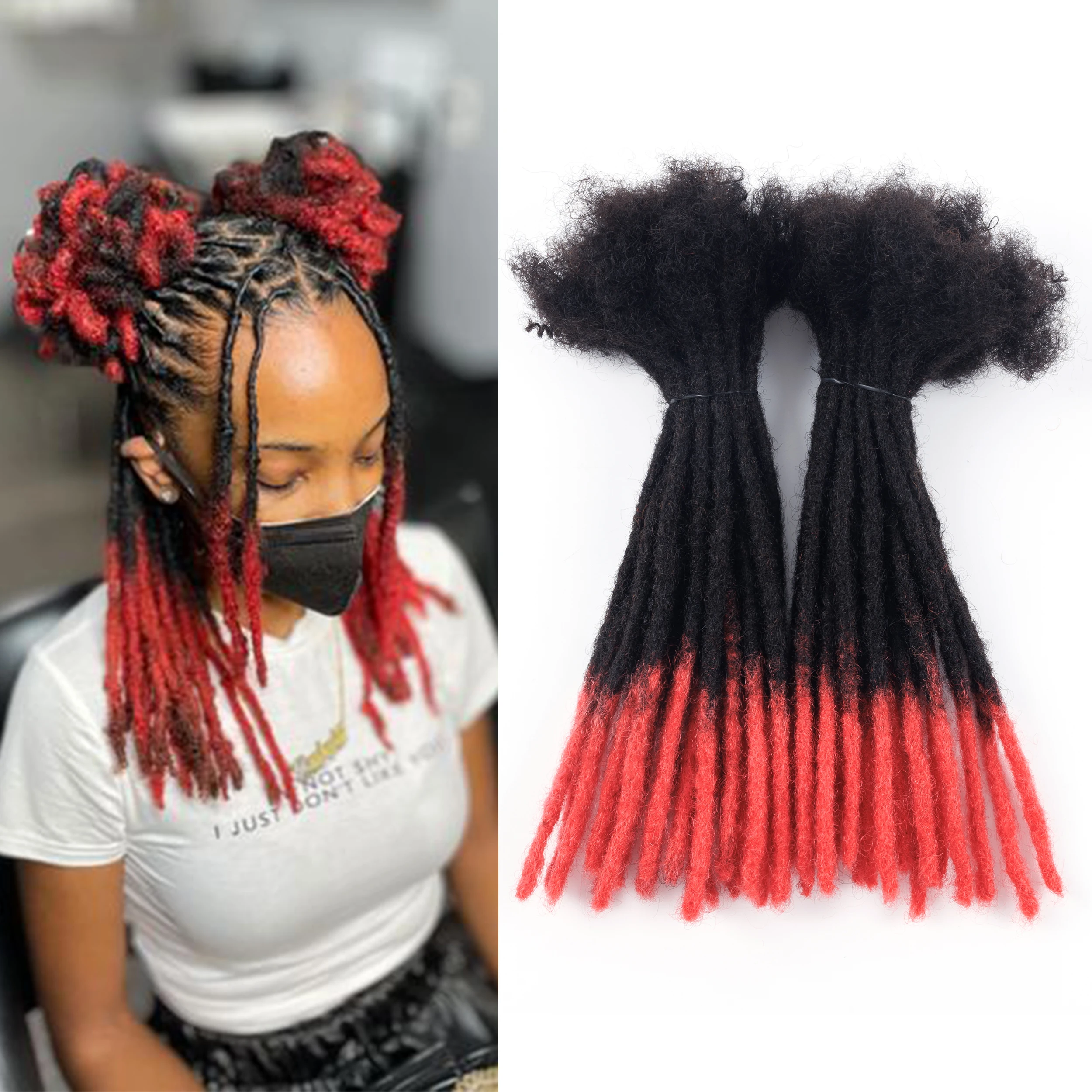 20 فروع/حزمة لون قابل للتخصيص عادي Locs 100% شعر بشري حقيقي قوي ولا عرضة كسر ملحقات قفل الرهبة اليدوية