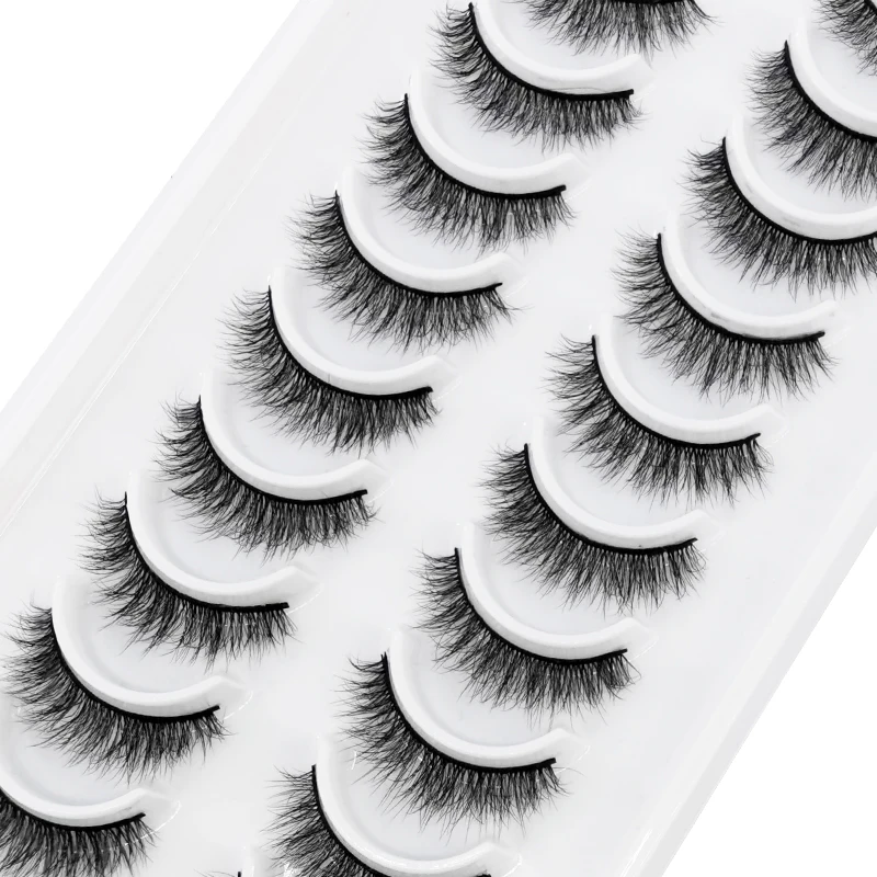 HBZGTLAD False Eyelashes 10pairs Eyelashes 6D Mink Lashes Faux Mink Fluffy Lash Soft Full Thick Wispy Makeup Eyelashes Extension