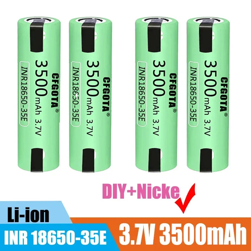 100% Original New 35e 18650 3500mah High Power discharge chargeable Battery High Power discharge, 30a High Current + DIY Nicke