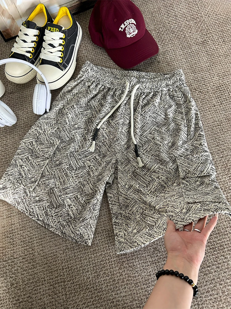 

Американская рабочая одежда в стиле ретро, мужские летние повседневные спортивные пляжные свободные прямые брюки длиной пять четвертей с несколькими картами