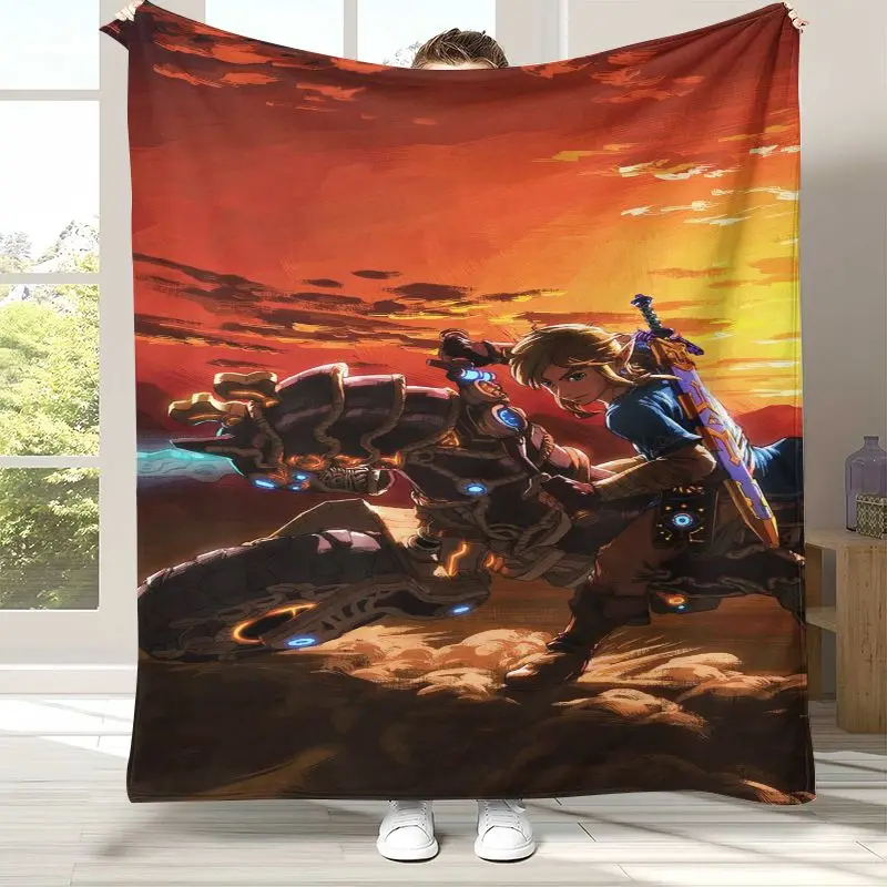 Classic Game Z-Zelda Hylian Crest Link Soft Flannel Throw Blanket,Cozy Blanket for Bed,Sofa,Living Room,Camping,Home Decor,Gift