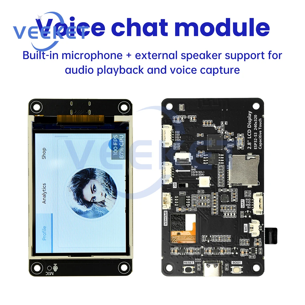 

ESP32-S3 AI Development Board Dual Core Processor With 2.8-Inch Touch Screen Supports WIFI Bluetooth Xiaozhi And Type-C