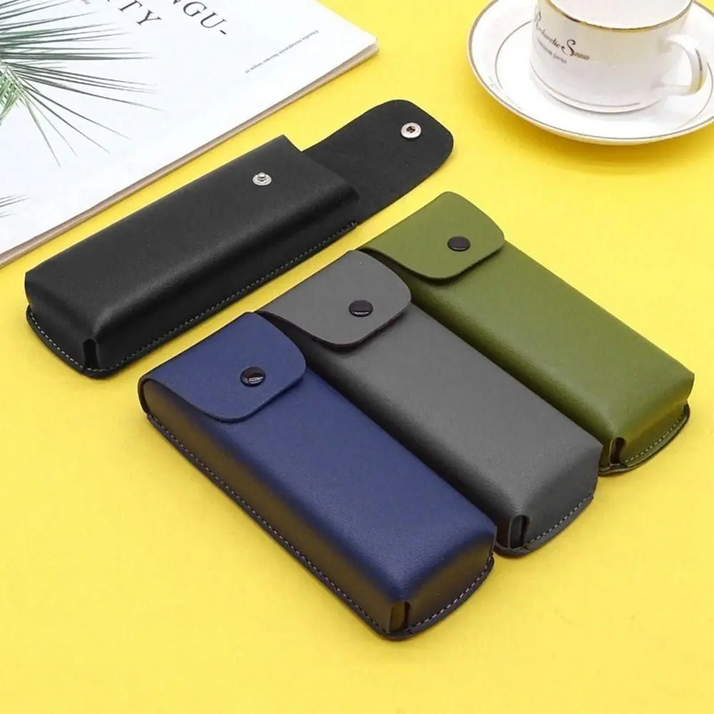 New PU Leather Eyewear Bag Portable Soft Eyeglass Box Snap Button Sunglasses Case Accessories Glasses Storage Box