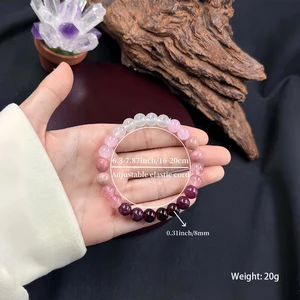 Pulsera de amatista rosa Cúbico Self Love Braclet Pareja Amor Regalos Hermosos Joyas REAL SIELSA NATURAL BALECHOS Hechos a mano 12 mejores ventas de amatista rosa - №6