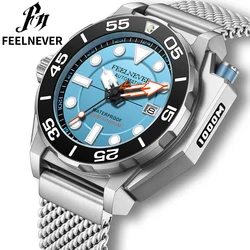 LIGE Brand FeelNever Profession Mechanical Watch Automatic Movement Casual Sports 1000M Waterproof Luminous Watches for Men NH35