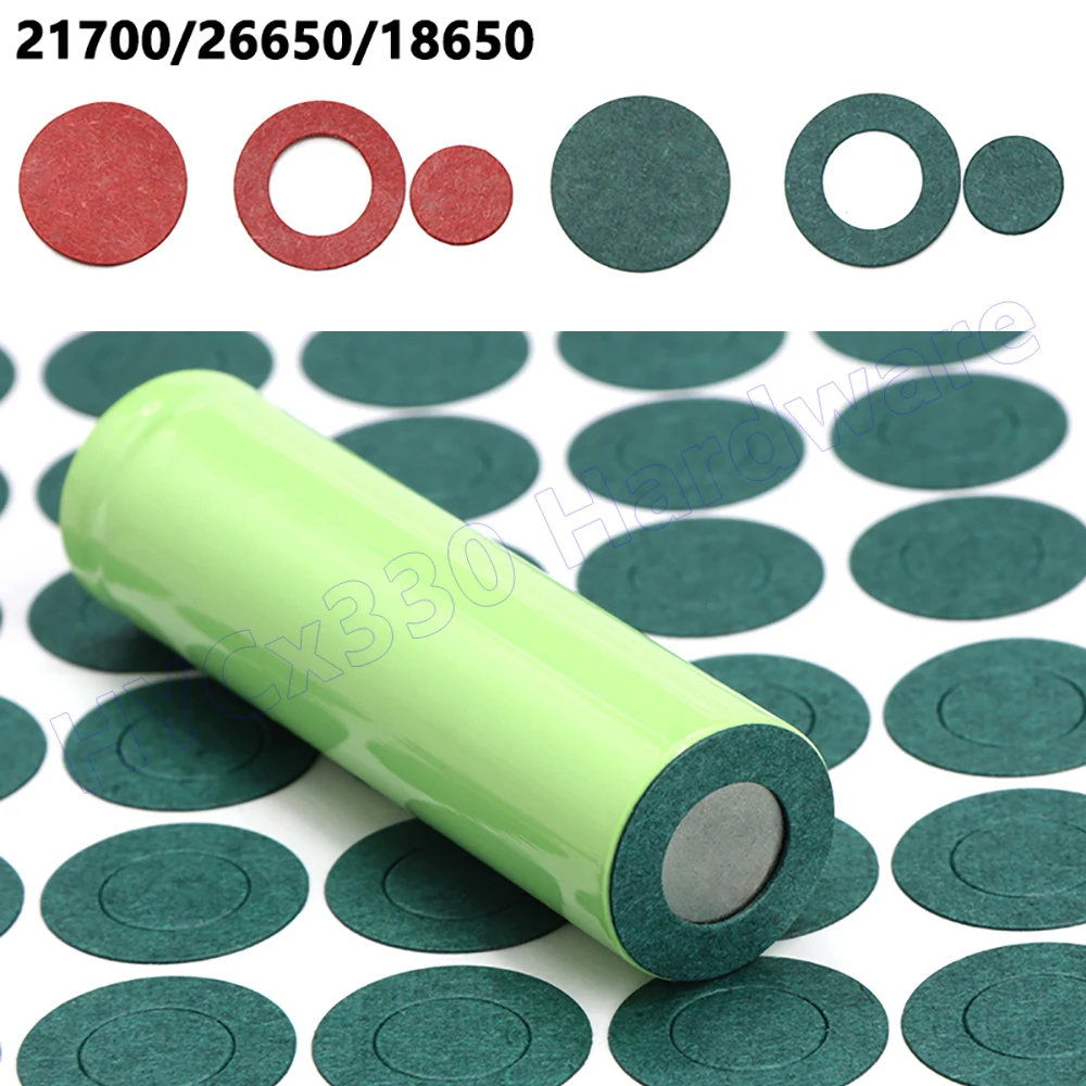 50PCS Li-ion Battery Insulation Gasket Insulator Ring Pack Cell Barley Adhesive Paper Electrode Insulated Pads 18650 21700 26650