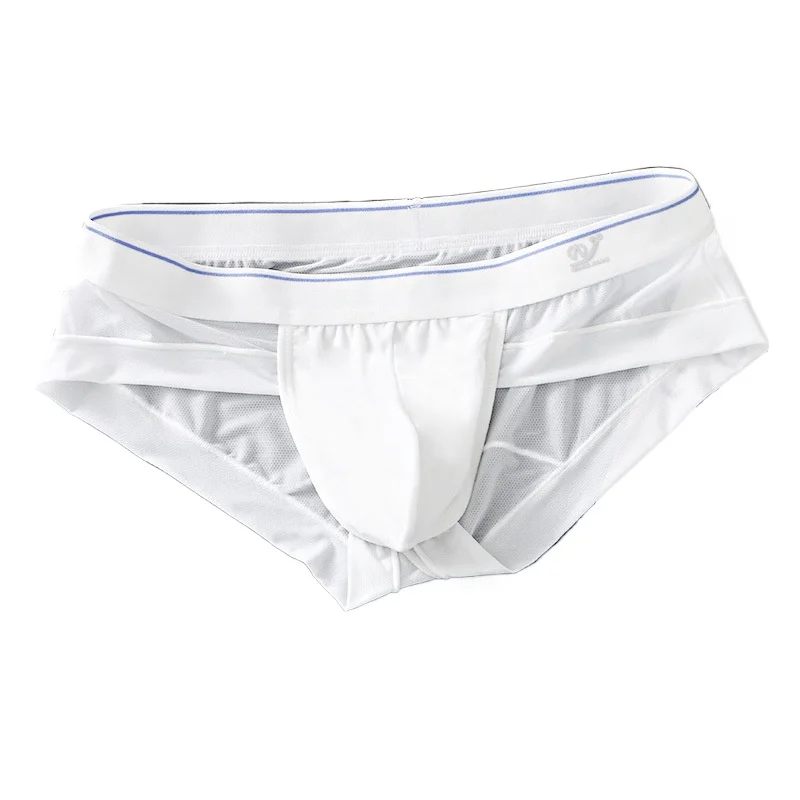 

Men's Bulge Briefs Summer Ice Silk Mesh Breathable Quick-Dry Solid Color Sports Underwear Ultra-thin Lightweight Gays Sexy Tanga