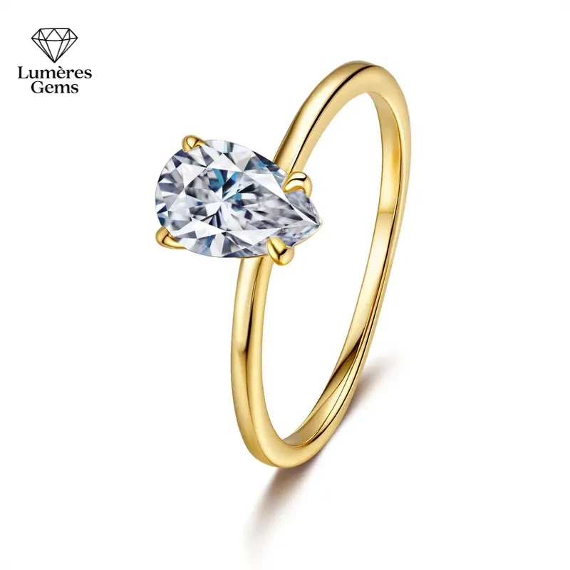 

1CT Moissanite 24K AU999 Gold Women'S Ring - Four-Claw Heart Design, Minimalist Elegance, Good For Date & Anniversary