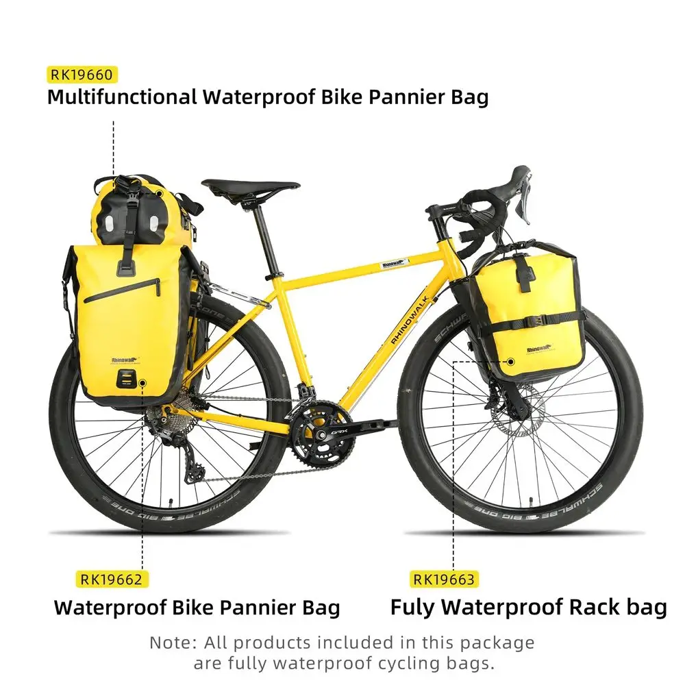 Rhinowalk Bike Pannier Bag Waterproof 27L Back Seat Rack Bag Travel Cycling Bag 1PC Bicycle Rear Rack Tail Seat Trunk Pannier