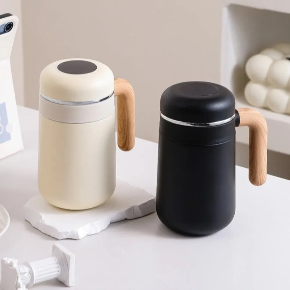 

High Quality 480ml Thermos Mug Stainless Steel Non-slip Thermal Cup Leak Proof with Filter Coffee Cup Travel