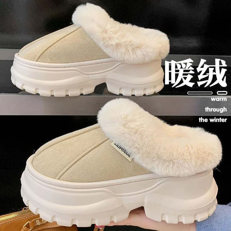 Hot Selling Women's Winter Velvet Warm Cotton Slippers Thick-soled Non-slip Comfortable Outdoor Leisure Fashion Home Slippers