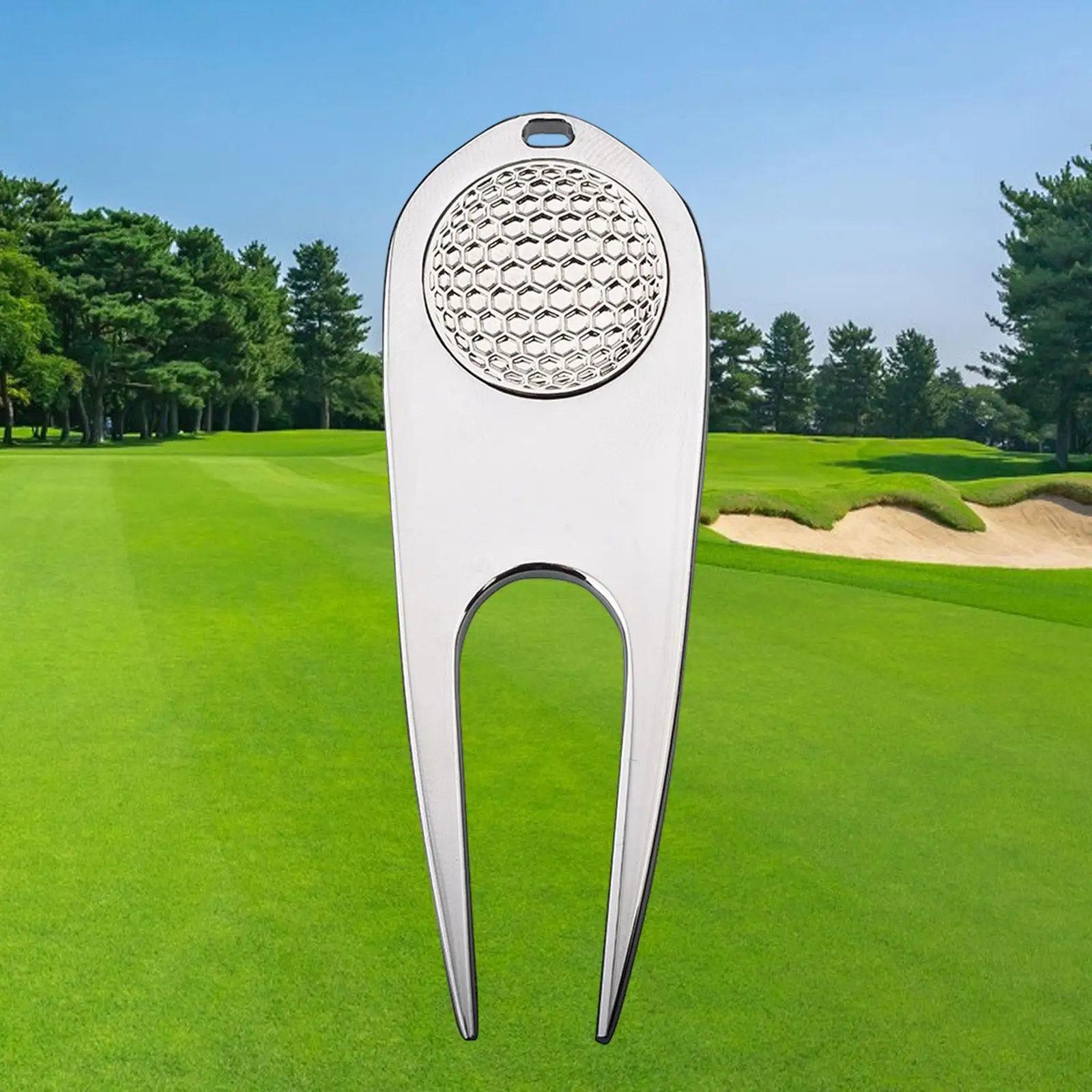 Golf Divot Tool Golf Fork Groove Cleaner Pitch Metal Green Fork for Exercise Training Gadgets Equipment Fittings