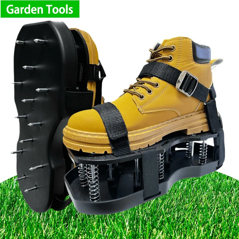 Spring Spike Lawn Aerator Shoes Epoxy Soil Loosening Sandals Lawn Ventilator Gardening Accessories
