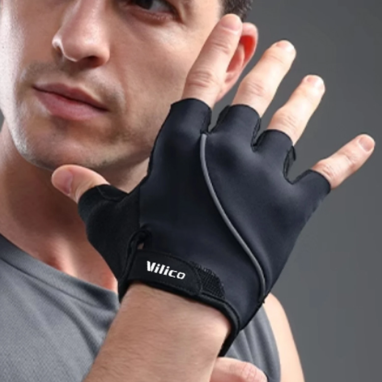 Sommer Atmungsaktive Fahrradhandschuhe Workout-Gym-Handschuhe für Männer Frauen Gewichtheben Fingerlose Handschuhe Training Übung Fitness