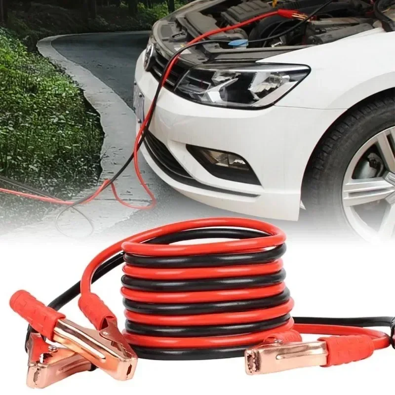 New 500A Car Battery Jump Cable Booster Cable Line Emergency Jump Starter Leads Van SUV Double-ended With Clamps Clips
