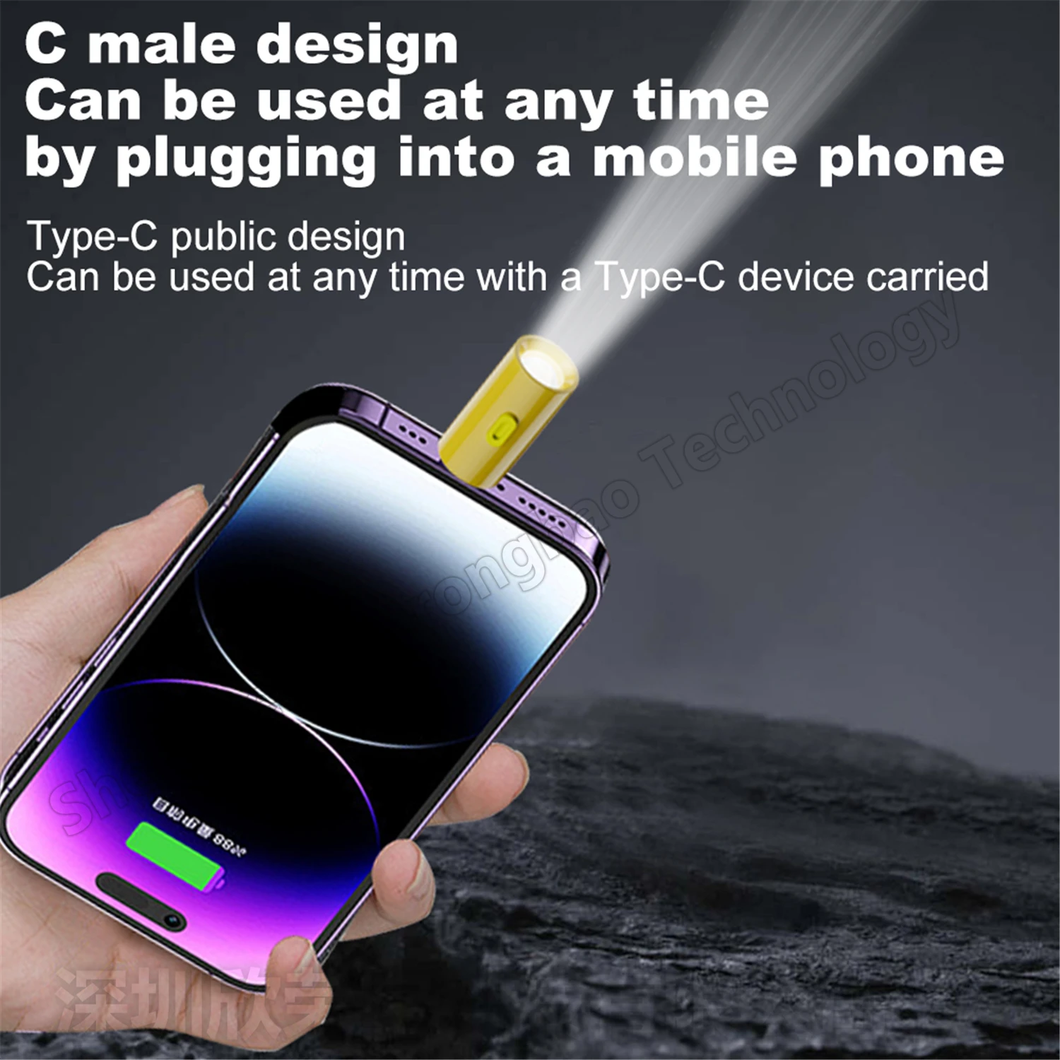 

НОВЫЙ Мини-фонарик Type-C 230 люмен, портативный, с функцией Plug and Play, светодиодный фонарик с ремешком, USB-C, аварийный светильник для велоспорта