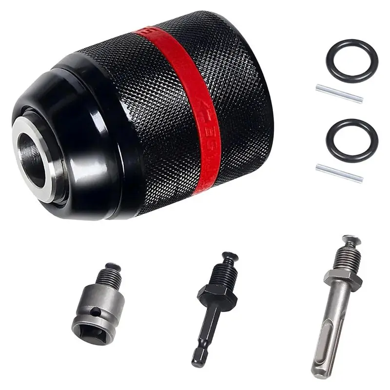 MLGB-Keyless Drill Chuck For , 1/2-20UNF Mount, 2-13Mm Self-Tighten, With SDS-Plus & Hex Shank Adapters