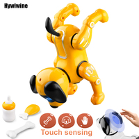 JJRC Funny RC Robot Electronic Dog Stunt Dog Touch-sense Music Song Walking Dancing Animal Robot Dog for Boy Girls Children Toys