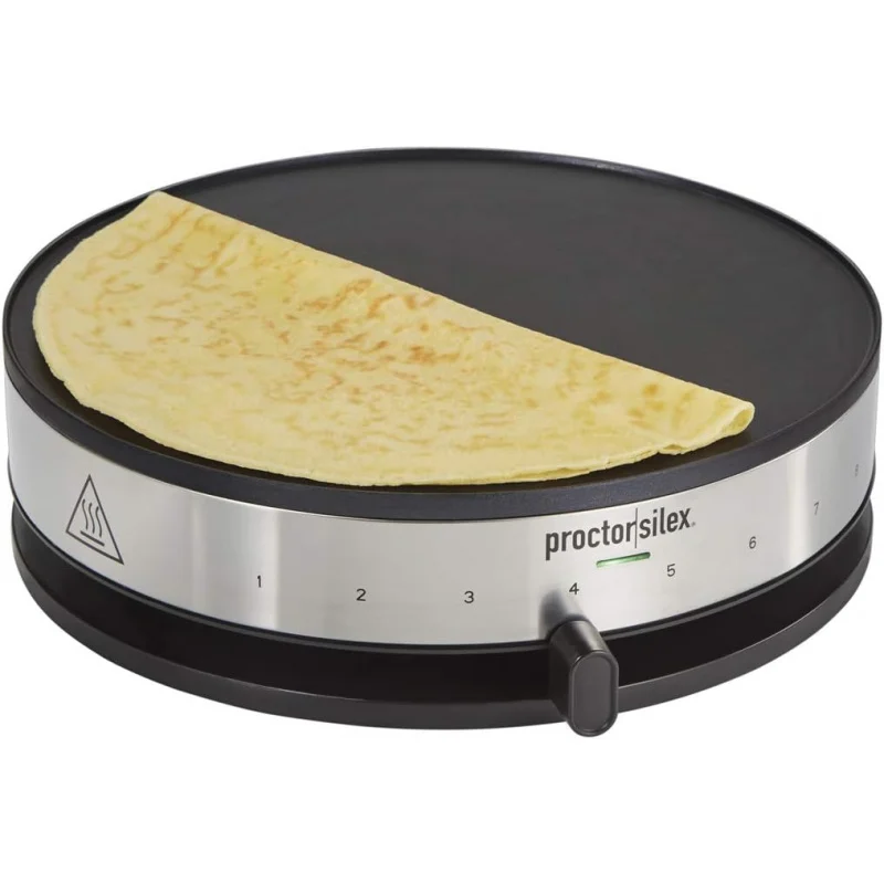 Máquina eléctrica para hacer crepes, plancha antiadherente de 13 "para huevos, tortitas, tortillas y Quesadillas, con Control de temperatura, espátula, S