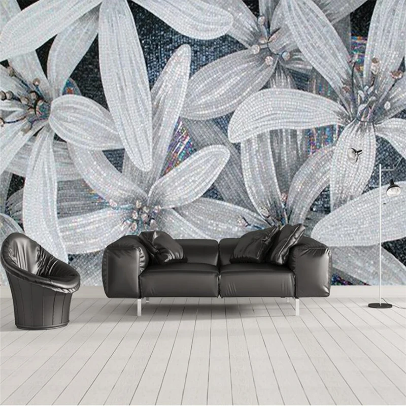 Customized relief flower home rich romantic mural wallpaper Living room sofa TV background wall bedroom restaurant retro floral