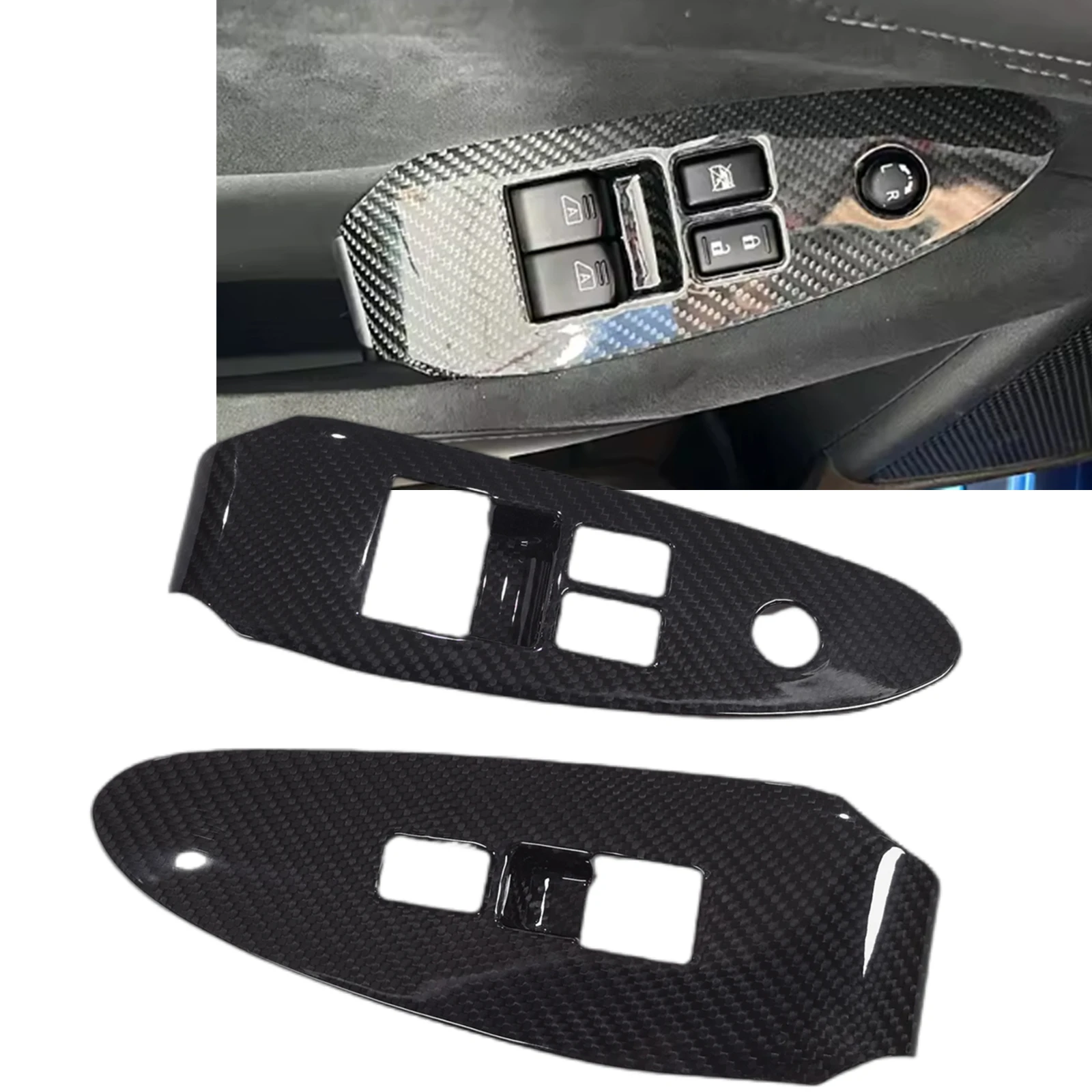 Car Inner Window Lift Switch Button Panel Cover Trim For Nissan Z Fairlady Z RZ34 400Z 2023-2024