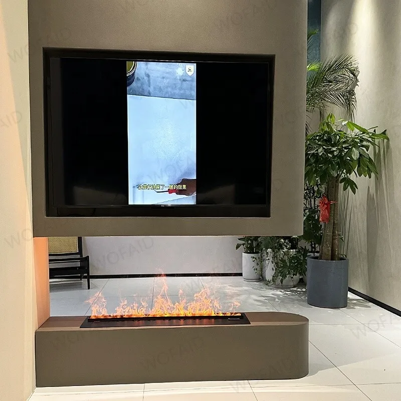 

Electric Fireplace 3D LED Water Vapor Atomizing - Multi Color Creates Log Burner Effect Fire place, Realistic Ember Bed, Remote