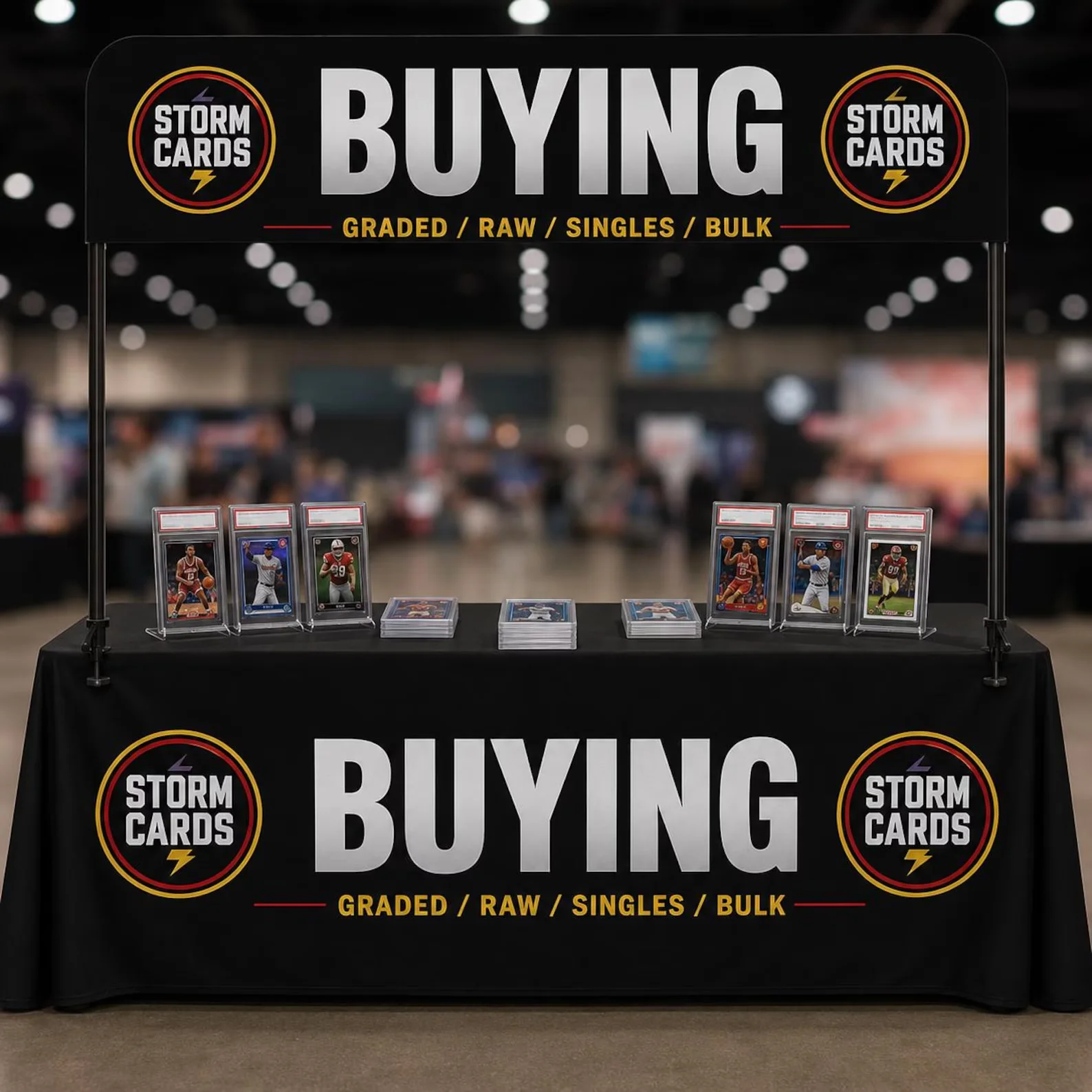 Custom Tabletop Banner Display Fabric Print Designed for 6t 8ft Folding Table Cover Double-sided Unique and Eye-catching Display