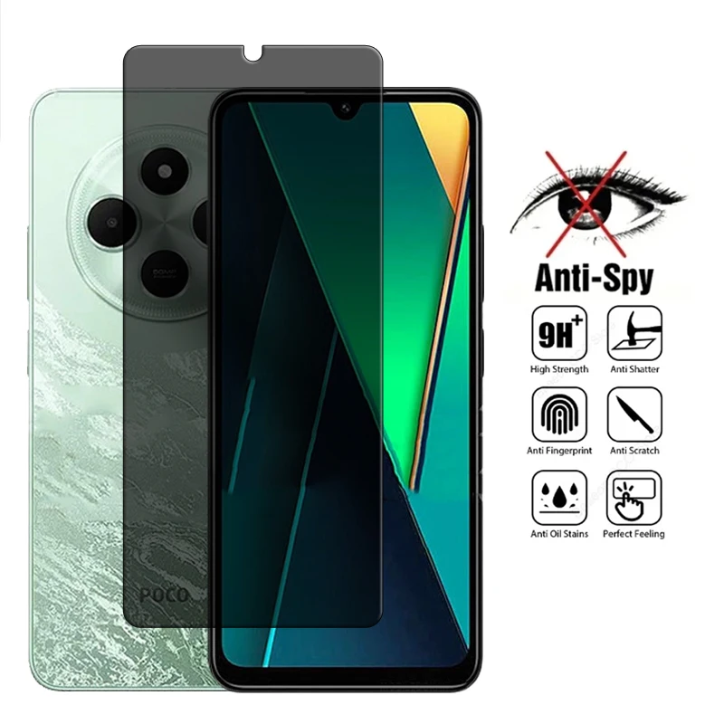 

For Xiaomi Poco C75 Glass For Poco C75 Tempered Glass 2.5D Privacy Protection Screen Protector For Xiaomi Poco C75 Lens Film