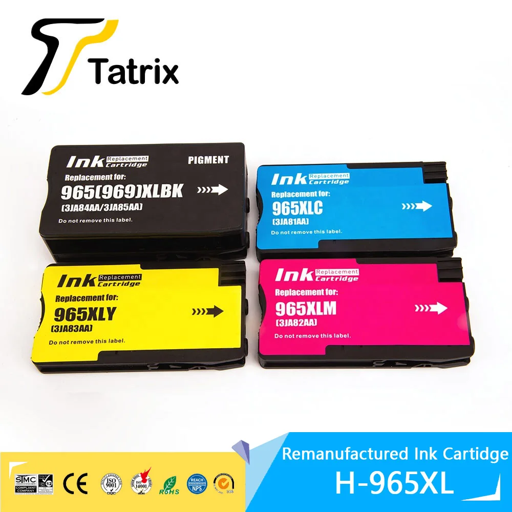 

Tatrix 965XL ink cartridge 969XL 965 XL 969 Color Remanufactured Inkjet Ink Cartridge for HP OfficeJet Pro 9010/9012 etc 965XL