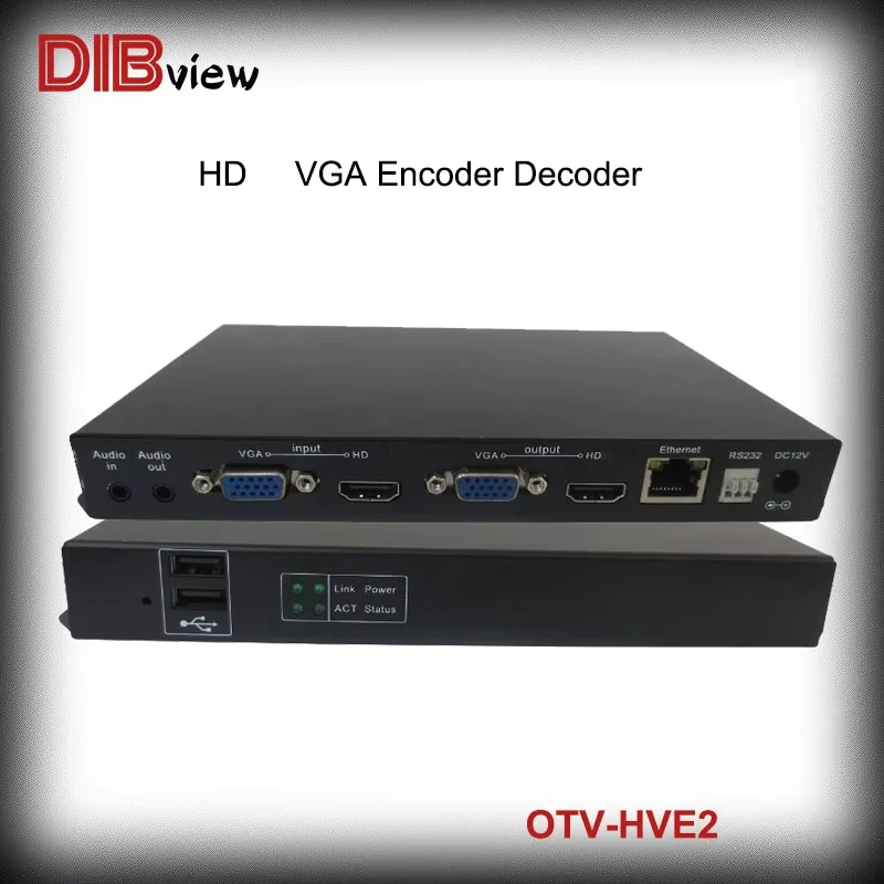 OTV-HVE2 HD VGA H265 H264 Video Encoder Decoder for iptv live streaming