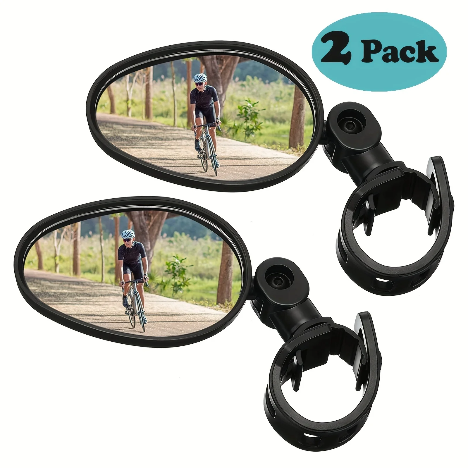 2 Pieces Bike Mirror 360 Degree Adjustable Rotatable Handlebar Mirror Wide Angle Bicycle Mirror Cycling Rear View Mirror