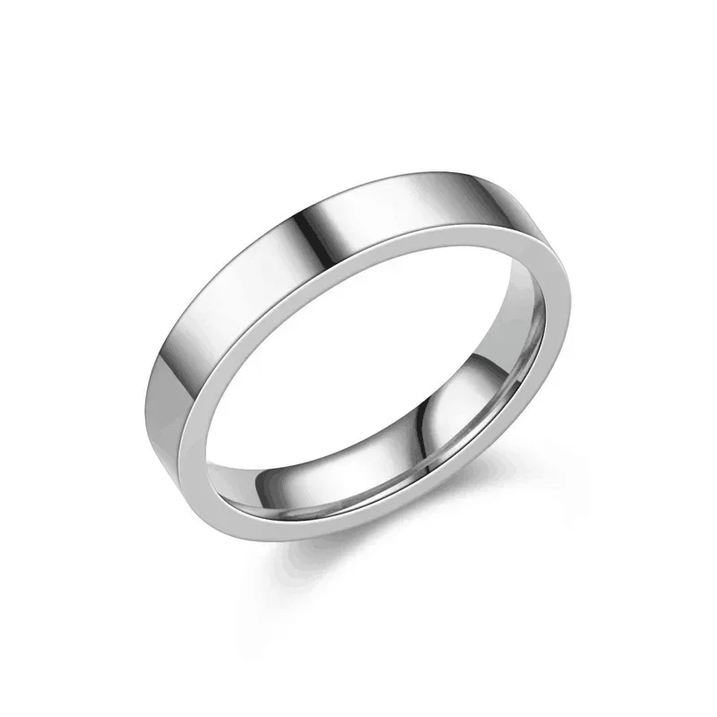   3-6 mm zilveren roestvrijstalen aangepaste ringen paar ringen voor mannen en vrouwen minnaar ring krasbestendigheid