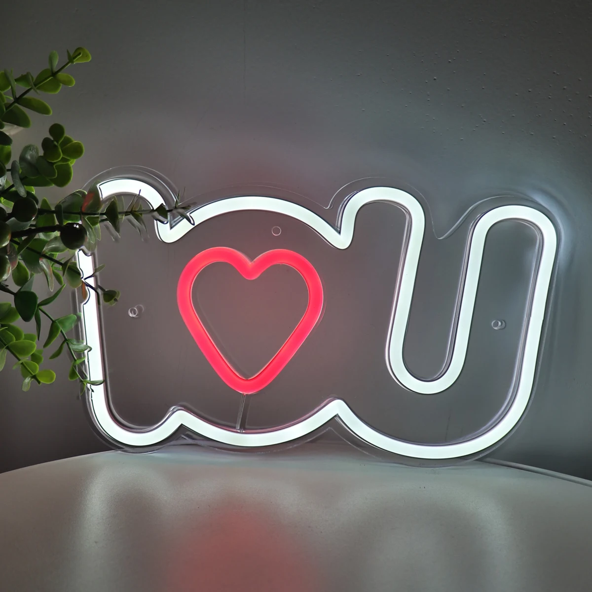 1PC I heart U LED Wall Neon Sign Light For Room Home Party Valentine's Day Pub Club ShopDecoration Gifts For Her 11.18''*6.46''