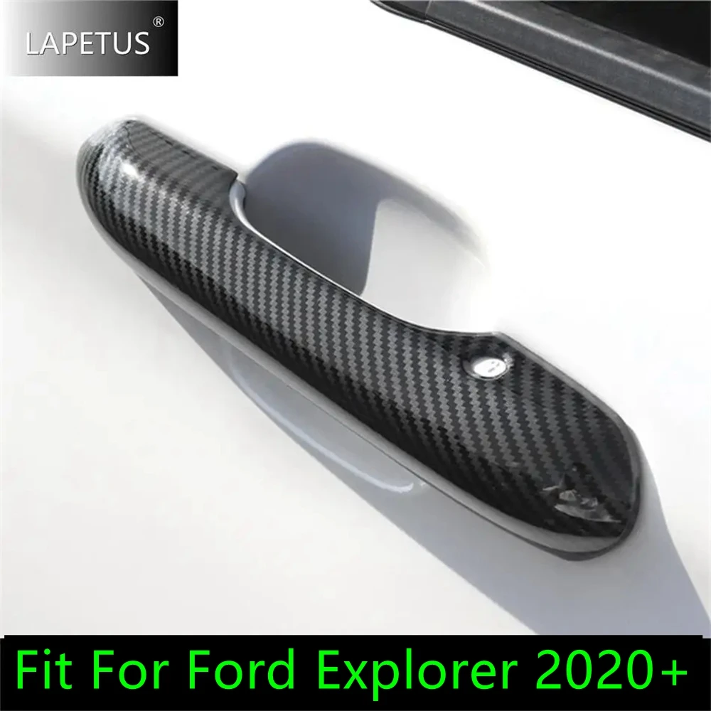 

ABS Car Door Pull Doorknob Handle Catch Decor Protect Cover Trim For Ford Explorer 2020 - 2023 Carbon Fiber / Chrome Accessories