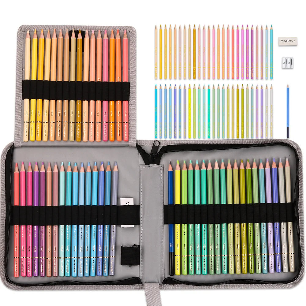 

KALOUR Macarone Colored Pencils Art Supplies 53pc Set Lapicera Painting Pencil Professional Sketching Art Stationery Gifts