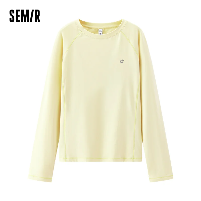 

Semir Long Sleeve T-Shirts Women Moisture Wicking Quick Dry Panel Outdoor 2025 Winter Raglan Sleeve Fleece Trendy WomanTops