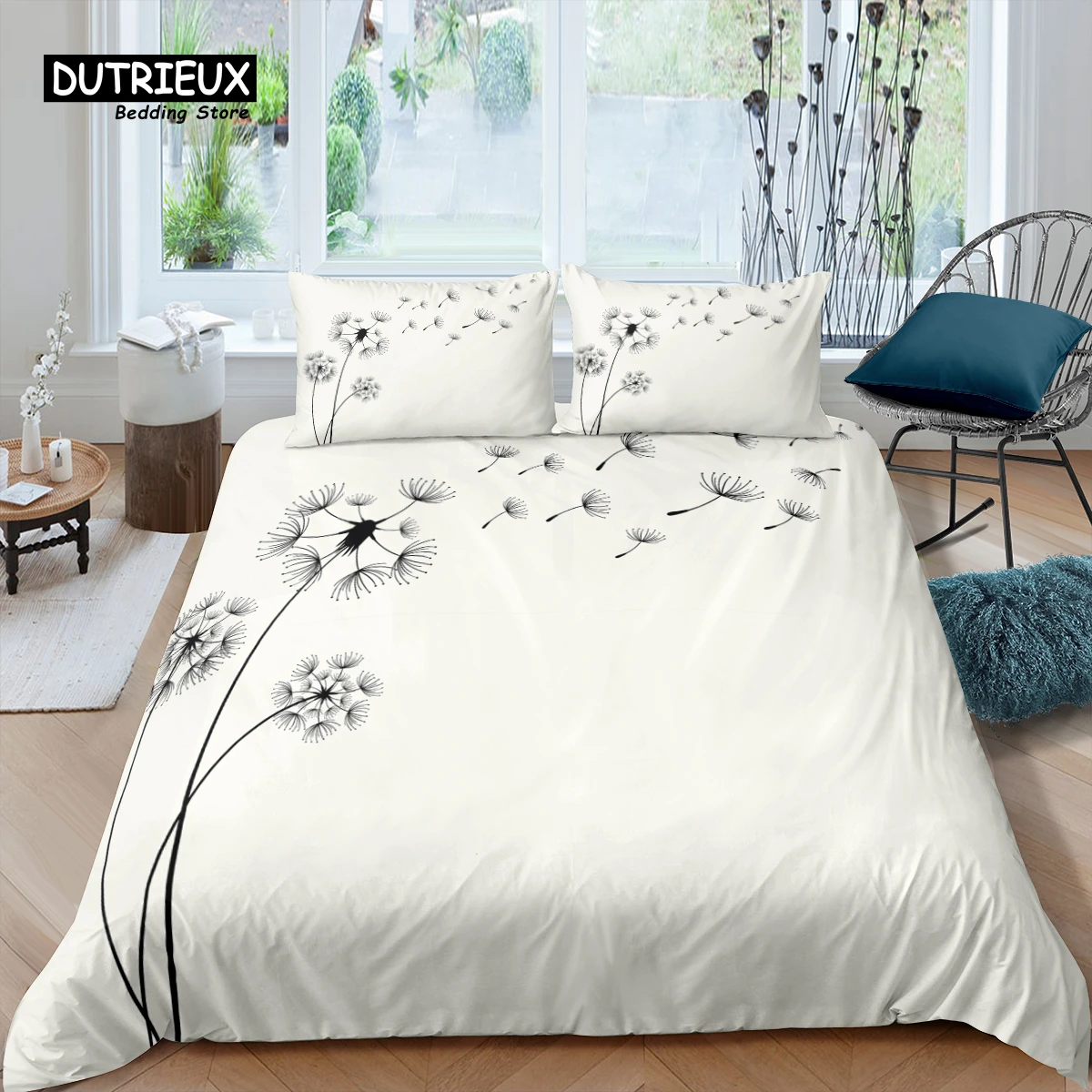 Home Living Luxury 3D Dandelion Bedding Set Flower Duvet Cover Pillowcase Queen and King EU/US/AU/UK Size Comforter Bedding