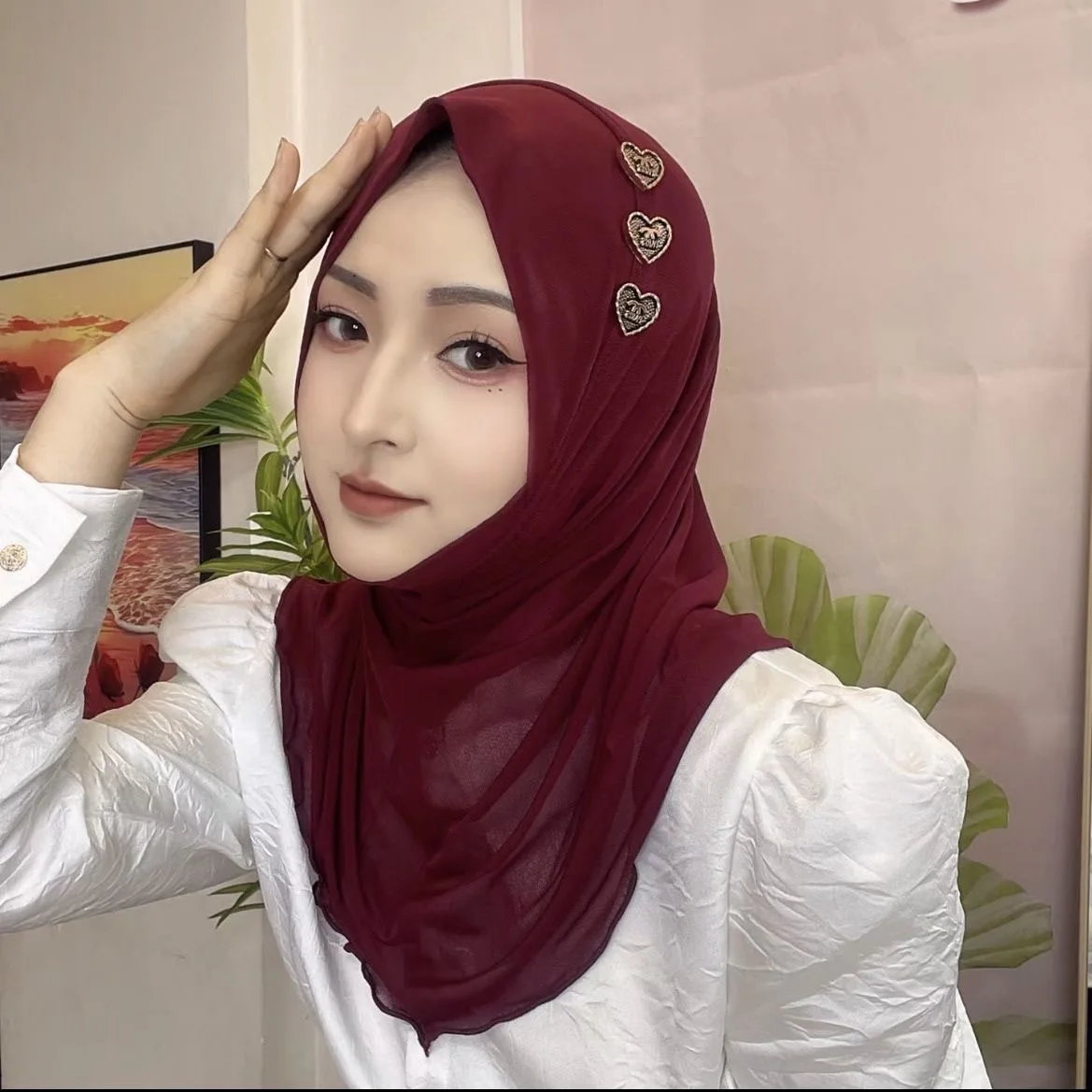 Summer Two Layers Muslim Islam Instant Wrap Hat Hijabs