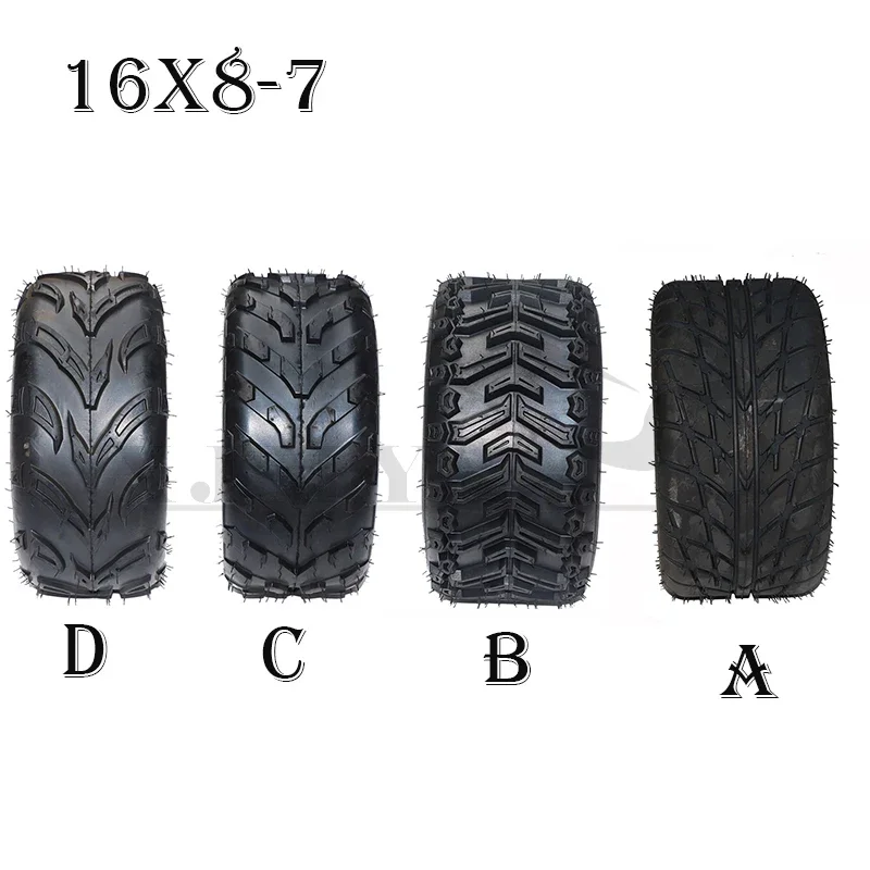 High Quality 16x8-7 Tubeless Tires 7 Inch Vacuum Tires for Four-wheeled Motorcycle Off-Road Go Kart UTV ATV Replacement
