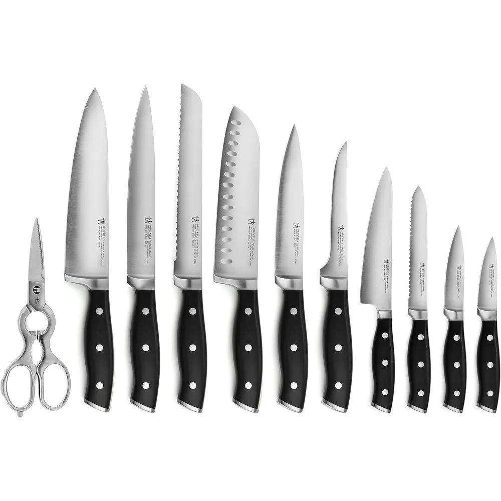 Forged Accent 20 Piece Self Sharpening Knife Block Set with Black Handles