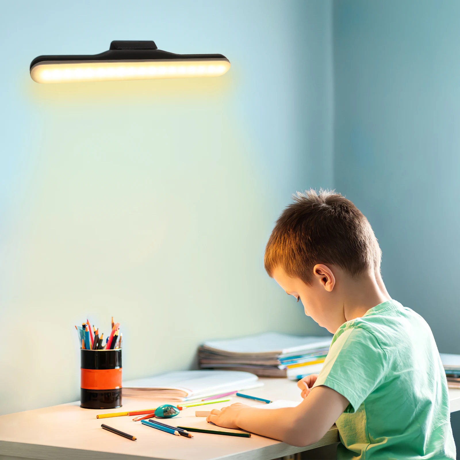 

LED Makeup Light Dimmable under Cabinet Reading Lamp USB Charging Black Closet Lamp 36LED Wall Mounted Soft Glare Free