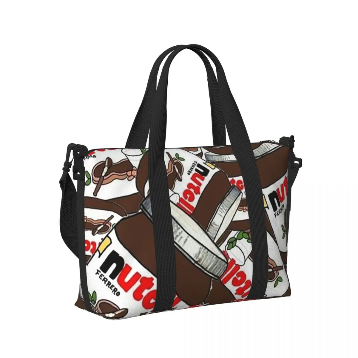 

Jar Of Nutella шоколадная пляжная дорожная сумка большой вместимости сумки-тоут для спортзала спортивная женская дорожная сумка для покупок