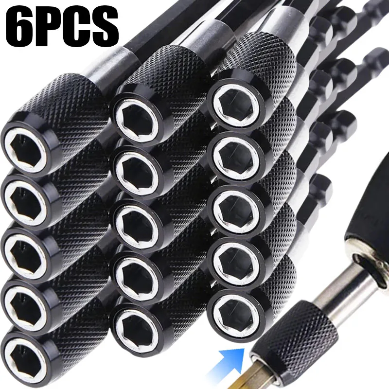 

6/1x шестиугольные быстроразъемные самоблокирующиеся биты, удлинители, магнитный держатель для дрели, торцевая отвертка, ударный патрон, адаптер, инструмент