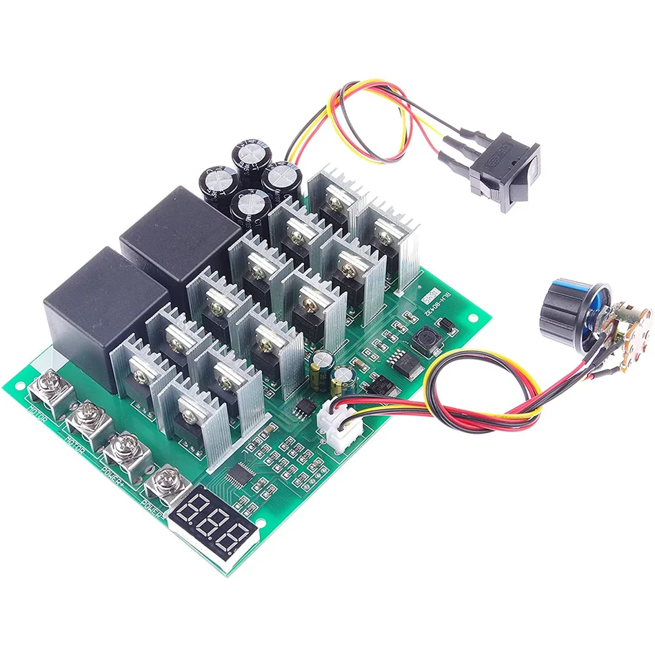 DC 10-55V 12V 24V 36V 48V 55V 100A Motor Speed Controller PWM HHO RC Reverse Control Switch With LED Display