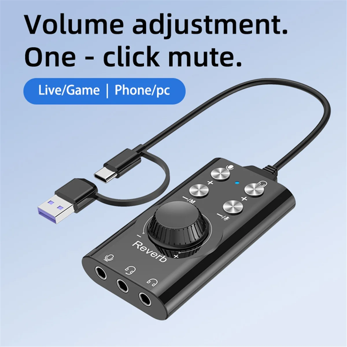 

Звуковая карта AT59 USB Type-C Ручка регулировки громкости компьютера — внешний контроллер Профессиональная совместимость