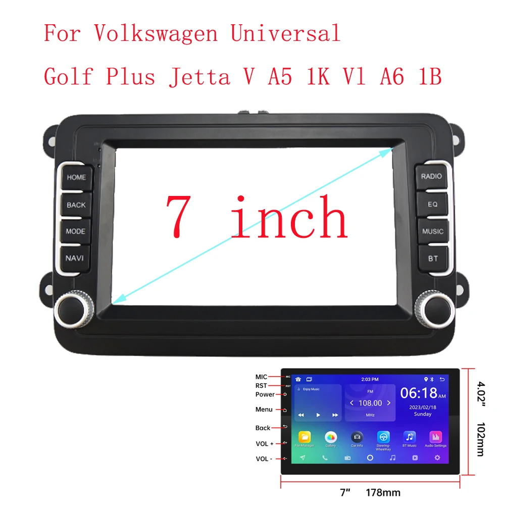 

Адаптер для Volkswagen Skoda Octavia Golf 5 VW Touran Passat B6 Polo Tiguan Yeti Rapid Dash Panel 7 "2din Автомобильный радиоприемник Fascia Frame