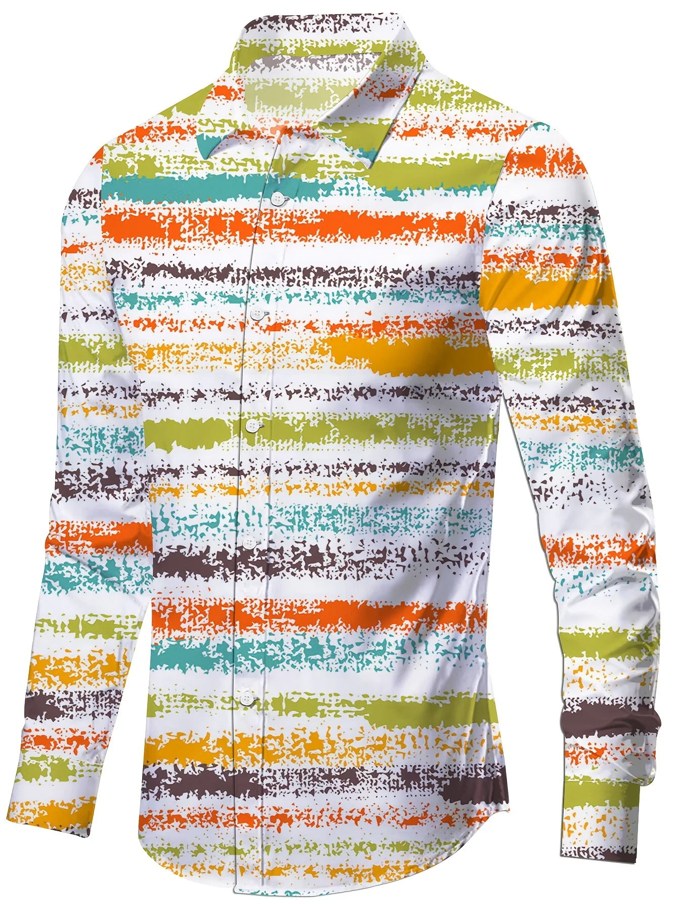 Spring Summer Men's Fashion Casual Long Sleeve Shirt Comfortable New Style Lapel Long sleeved shirt Men's Clothes Trend Top